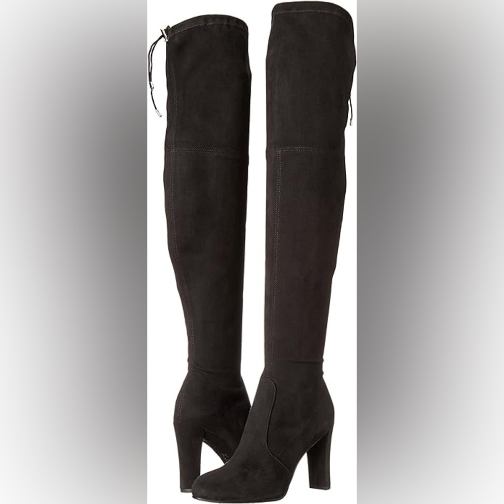 Sam Edelman Kent Suede Over the Knee Heeled Boots Black 8.5